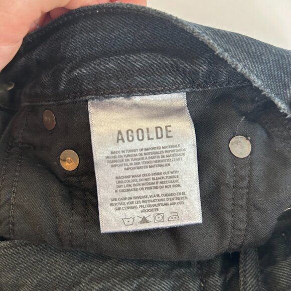 Agolde '90s Pinch Waist high-rise straight-leg jeans in black women's 26 - Picture 8 of 9